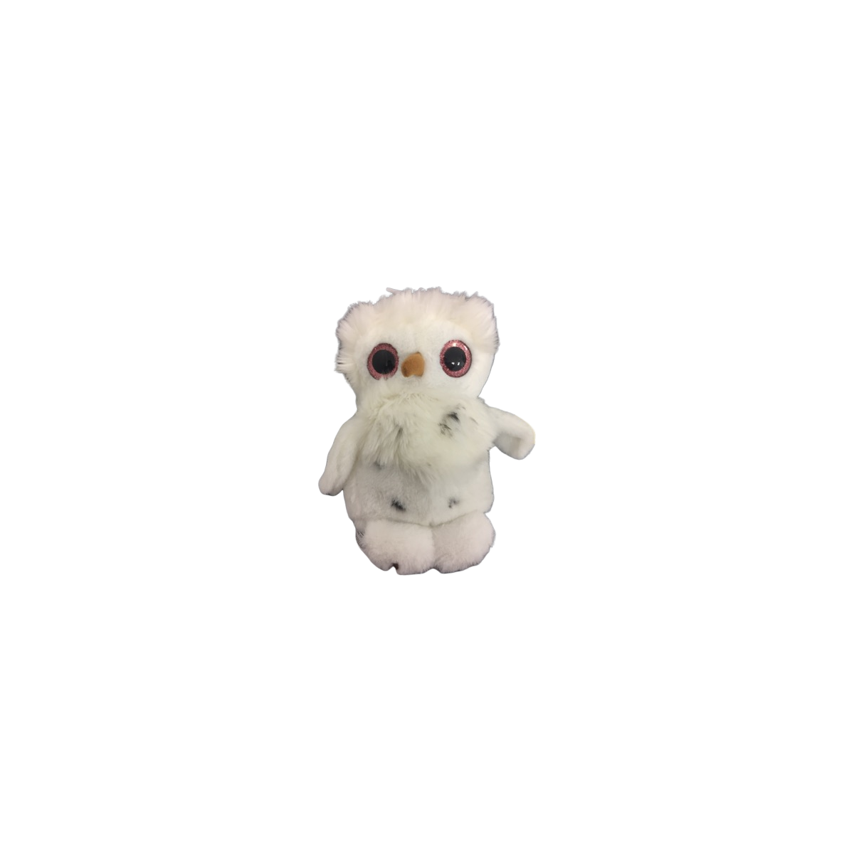 Peluche Chouette Blanche Yeux Rose Brillant 30 Cm Barrado Bellepeluche